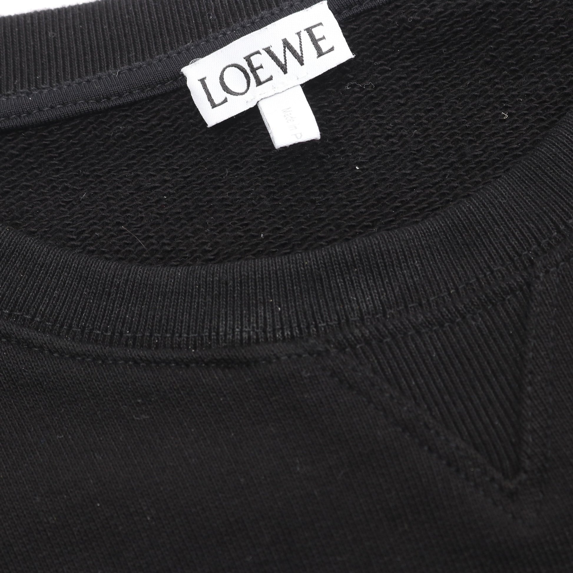 レギュラーフィットトレーナー ロゴ刺繍 クルーネック スウェットシャツ コットン ブラック ロエベ トップス LOEWE