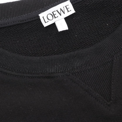 レギュラーフィットトレーナー ロゴ刺繍 クルーネック スウェットシャツ コットン ブラック ロエベ トップス LOEWE