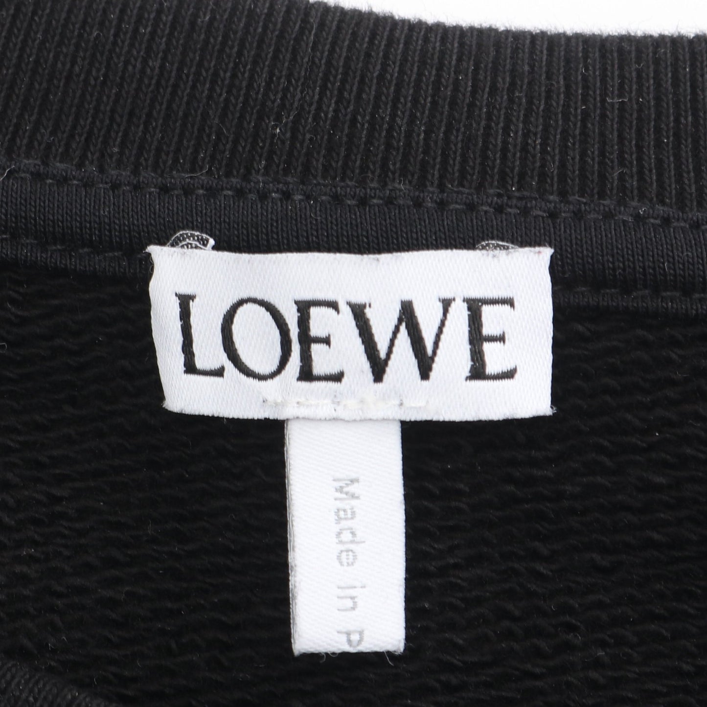 レギュラーフィットトレーナー ロゴ刺繍 クルーネック スウェットシャツ コットン ブラック ロエベ トップス LOEWE