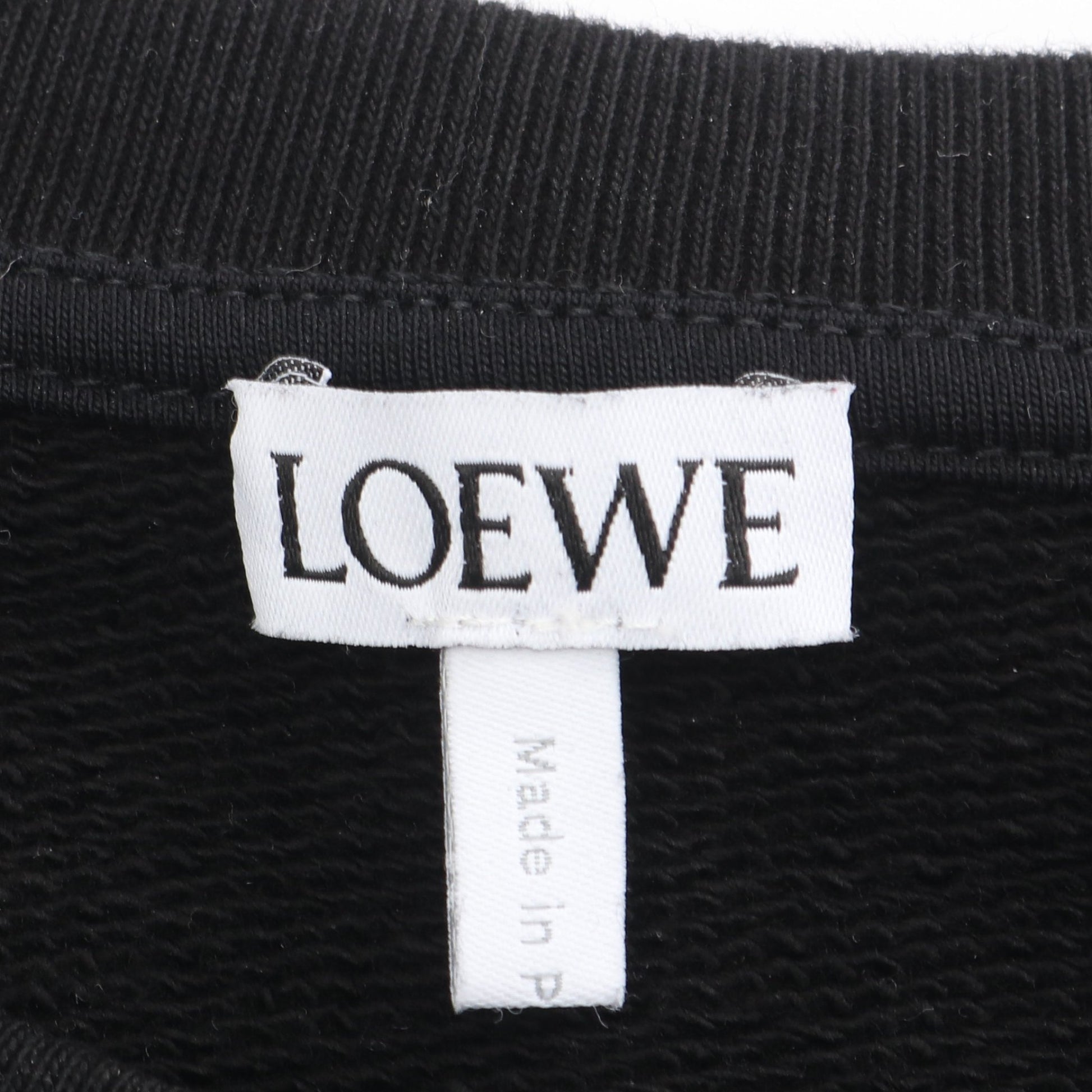レギュラーフィットトレーナー ロゴ刺繍 クルーネック スウェットシャツ コットン ブラック ロエベ トップス LOEWE