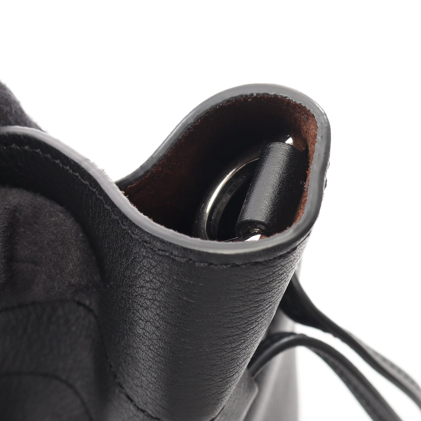 DI ドローストリング 2WAY ハンドバッグ レザー ブラック トッズ バッグ TOD'S