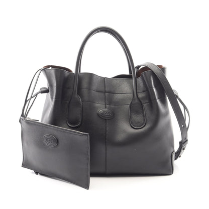 DI ドローストリング 2WAY ハンドバッグ レザー ブラック トッズ バッグ TOD'S