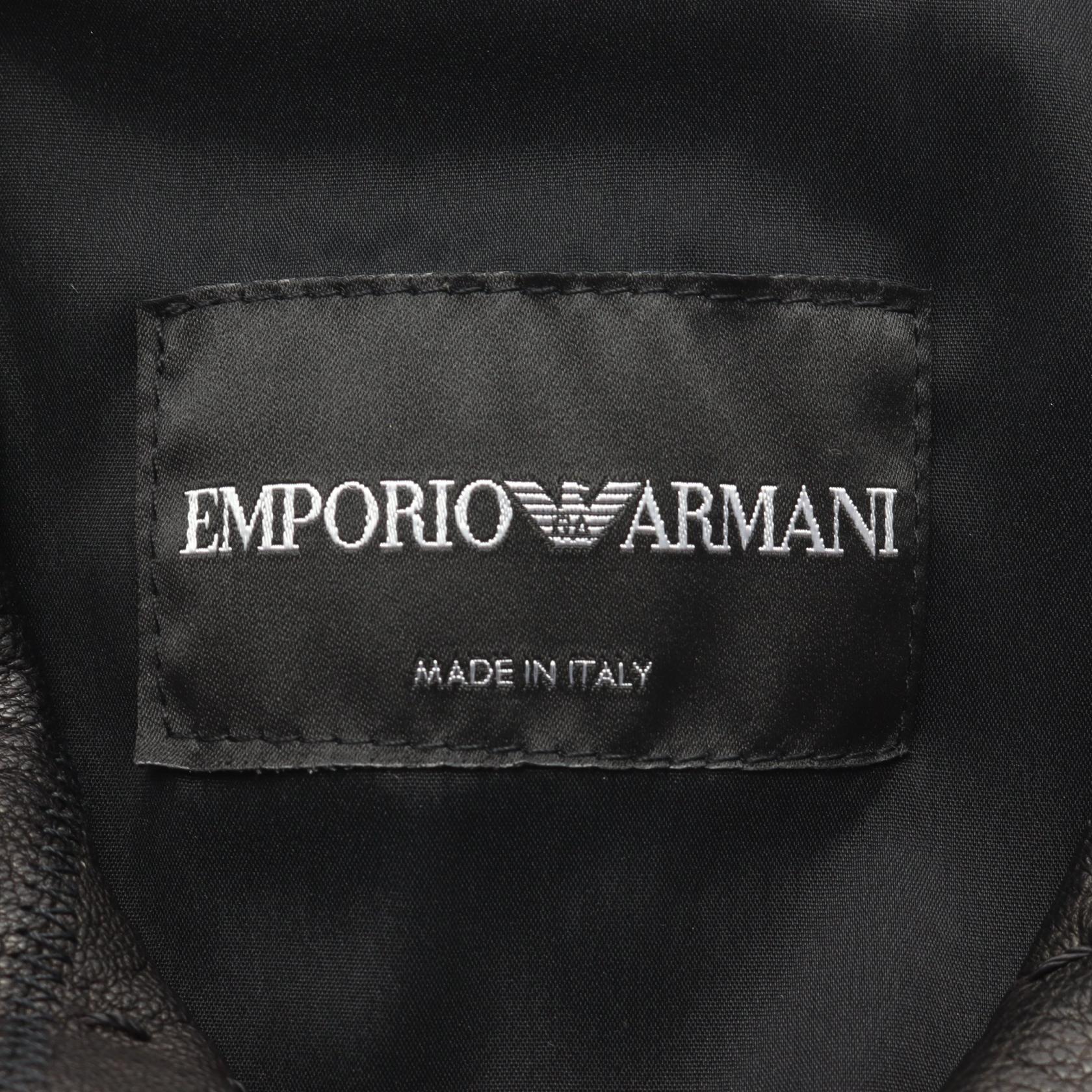レザージャケット レザー ダークブラウン ブラック エンポリオアルマーニ アウター EMPORIO ARMANI