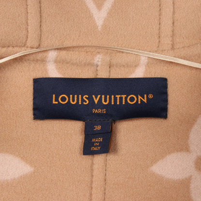 ジャイアントモノグラム フーテッド ラップコート ガウンコート ウール ベージュ ルイヴィトン アウター LOUIS VUITTON