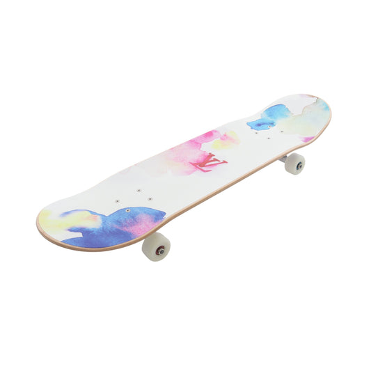 モノグラムウォーターカラー スケートボード インテリア ウッド ホワイト マルチカラー ルイヴィトン