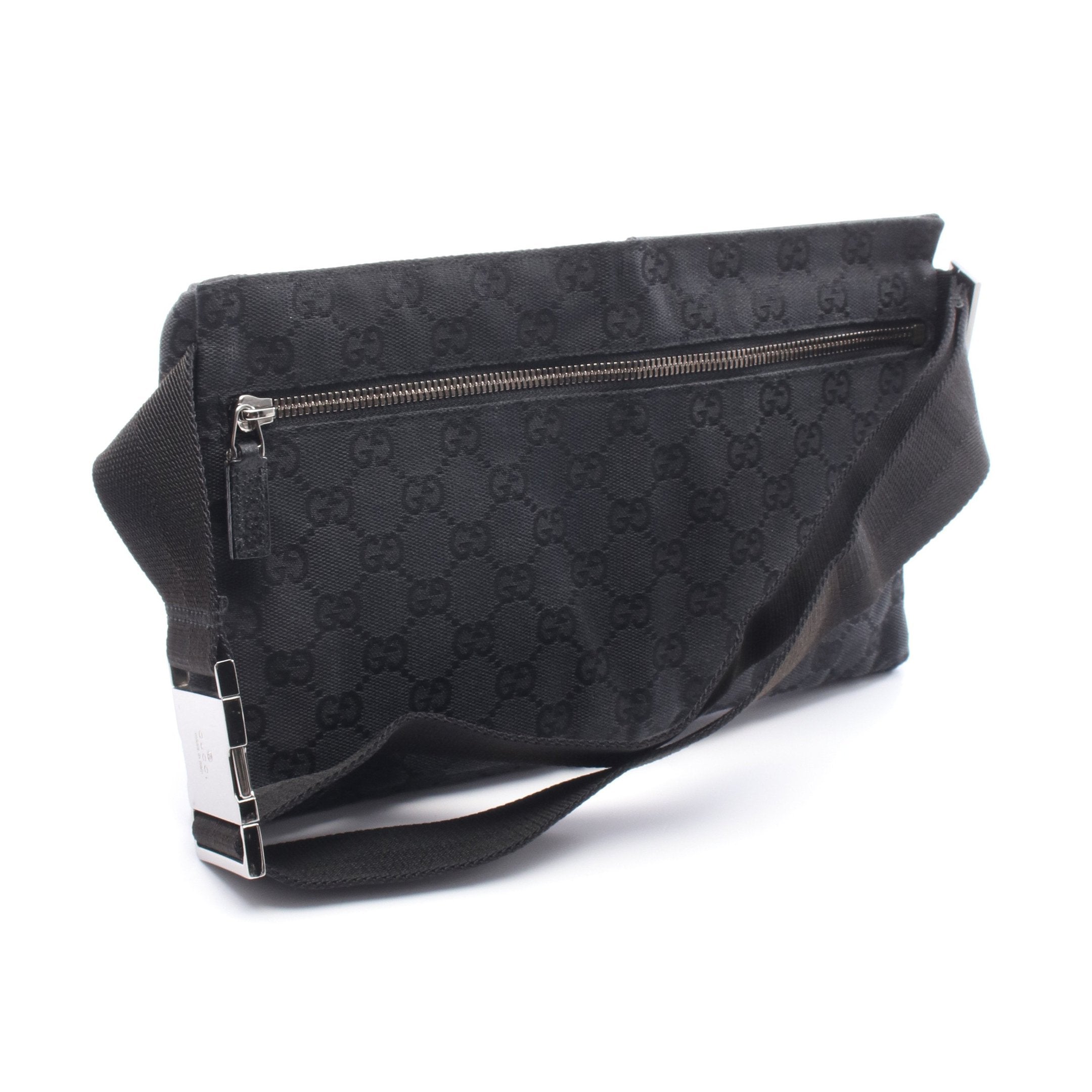 グッチ GGキャンバス ウエストバッグ レザー ブラック GUCCI - GUCCI