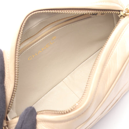 チェーンショルダーバッグ ラムスキン ベージュ ゴールド金具 シャネル バッグ CHANEL