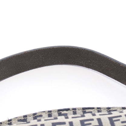マンマバケット ズッキーノ ハンドバッグ キャンバス レザー ネイビー グレー フェンディ バッグ FENDI