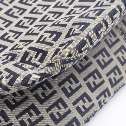 マンマバケット ズッキーノ ハンドバッグ キャンバス レザー ネイビー グレー フェンディ バッグ FENDI