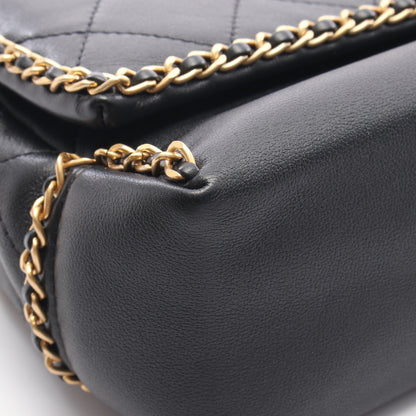 マトラッセ チェーンショルダーバッグ レザー ブラック ゴールド金具 シャネル バッグ CHANEL