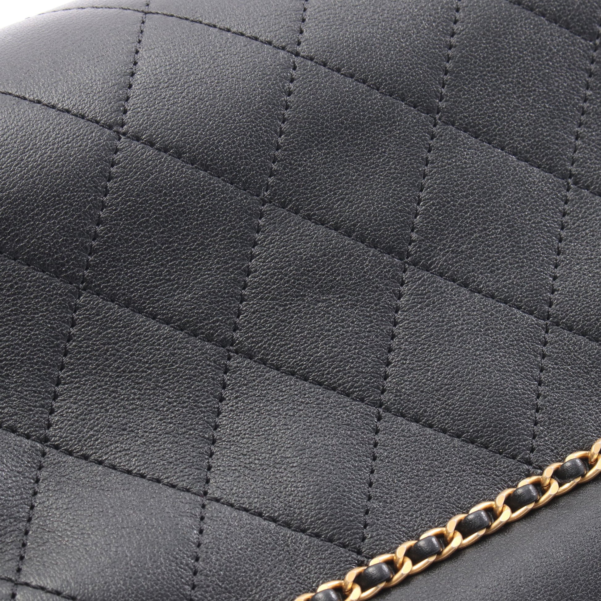 マトラッセ チェーンショルダーバッグ レザー ブラック ゴールド金具 シャネル バッグ CHANEL
