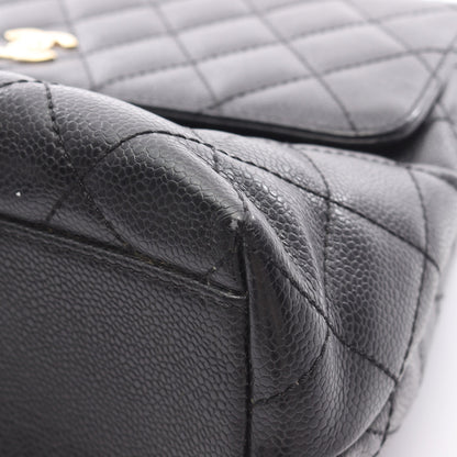 マトラッセ ハンドバッグ キャビアスキン ブラック ゴールド金具 シャネル バッグ CHANEL