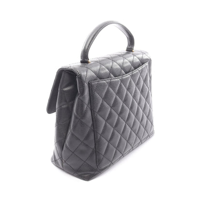 マトラッセ ハンドバッグ キャビアスキン ブラック ゴールド金具 シャネル バッグ CHANEL