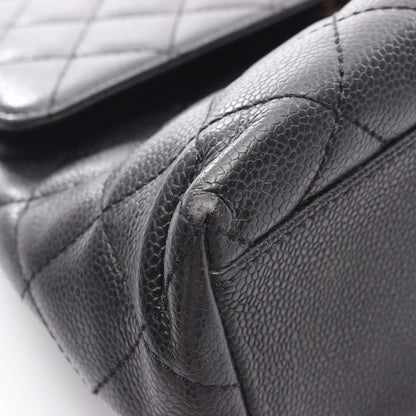 マトラッセ ハンドバッグ キャビアスキン ブラック ゴールド金具 シャネル バッグ CHANEL