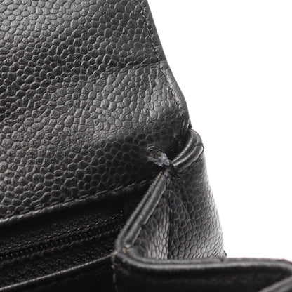 マトラッセ ハンドバッグ キャビアスキン ブラック ゴールド金具 シャネル バッグ CHANEL