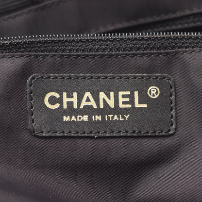 ニュートラベルラインMM ハンドバッグ トートバッグ ナイロンキャンバス レザー ブラック ゴールド金具 シャネル バッグ CHANEL
