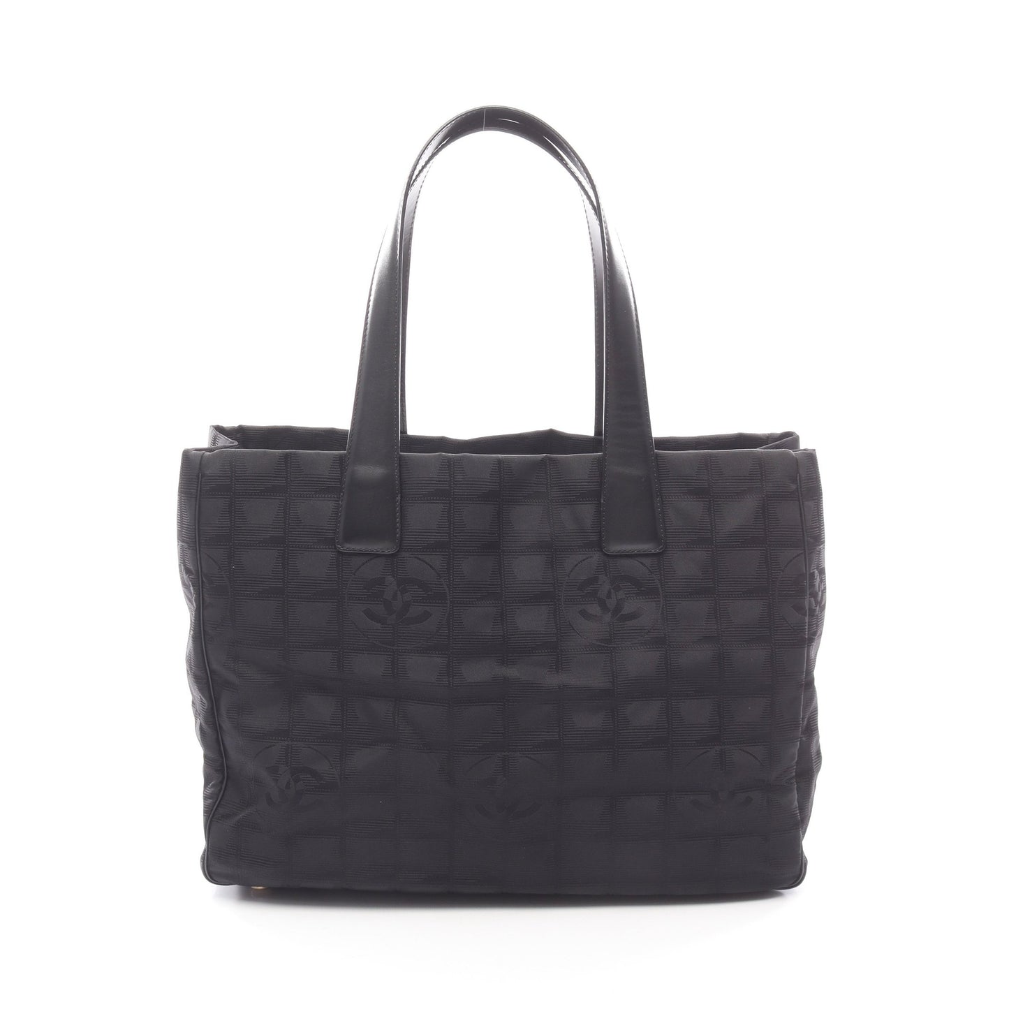 ニュートラベルラインMM ハンドバッグ トートバッグ ナイロンキャンバス レザー ブラック ゴールド金具 シャネル バッグ CHANEL