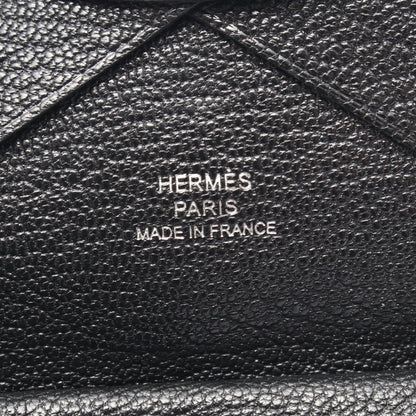 カルヴィデュオ コインケース シェーブル ブラック シルバー金具 U刻印 エルメス 財布・小物 HERMES