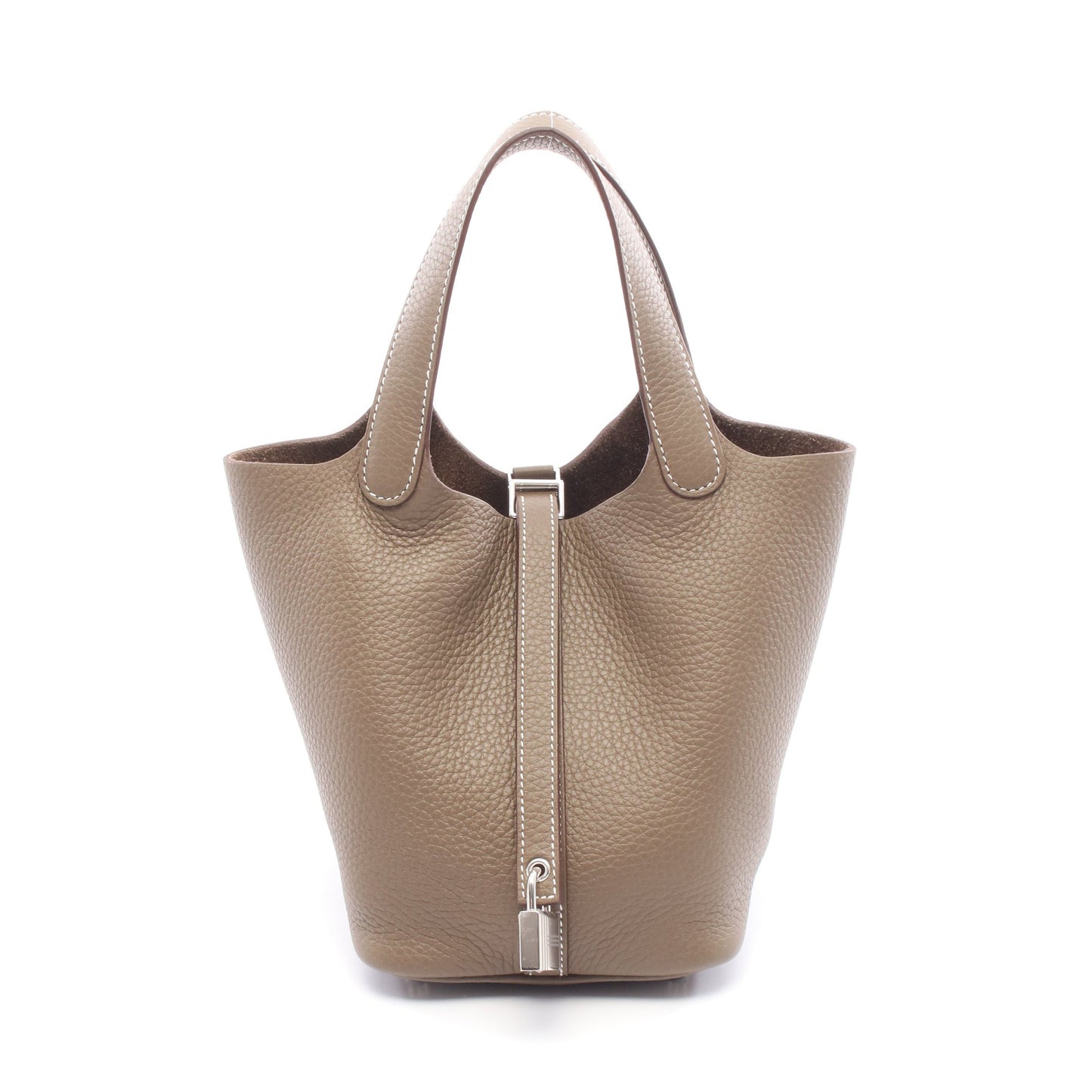 ピコタンロックPM エトゥープ ハンドバッグ トリヨンクレマンス グレーブラウン シルバー金具 K刻印 エルメス バッグ HERMES