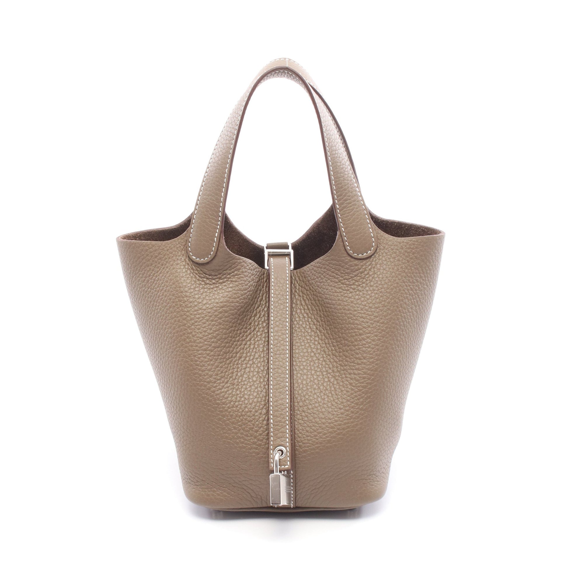 ピコタンロックPM エトゥープ ハンドバッグ トリヨンクレマンス グレーブラウン シルバー金具 K刻印 エルメス バッグ HERMES