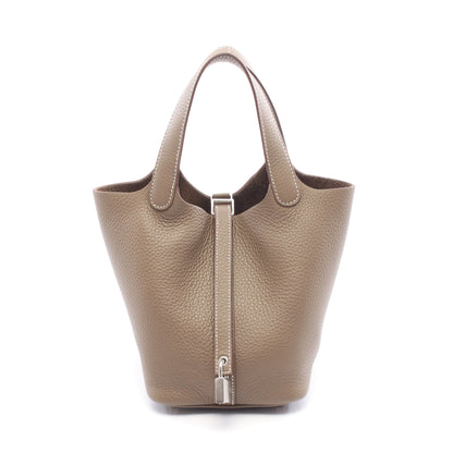 ピコタンロックPM エトゥープ ハンドバッグ トリヨンクレマンス グレーブラウン シルバー金具 K刻印 エルメス バッグ HERMES
