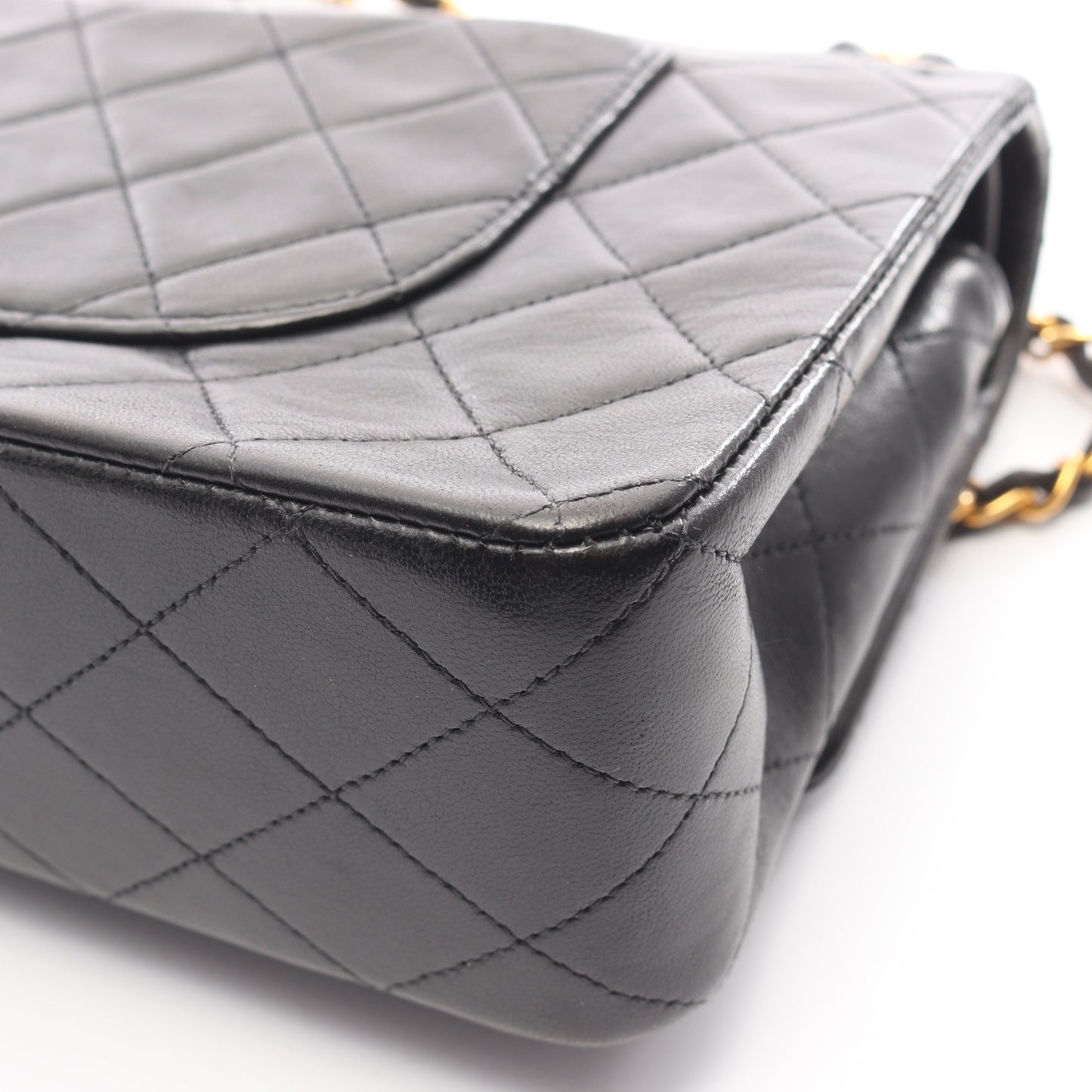 マトラッセ Wフラップ Wチェーンショルダーバッグ ラムスキン ブラック ゴールド金具 シャネル バッグ CHANEL