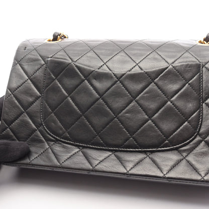 マトラッセ Wフラップ Wチェーンショルダーバッグ ラムスキン ブラック ゴールド金具 シャネル バッグ CHANEL