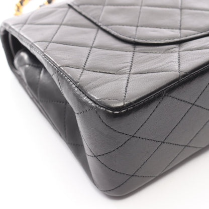 マトラッセ Wフラップ Wチェーンショルダーバッグ ラムスキン ブラック ゴールド金具 シャネル バッグ CHANEL
