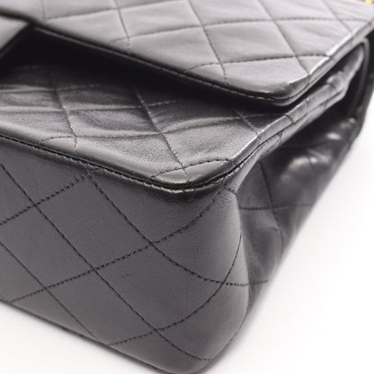 マトラッセ Wフラップ Wチェーンショルダーバッグ ラムスキン ブラック ゴールド金具 シャネル バッグ CHANEL
