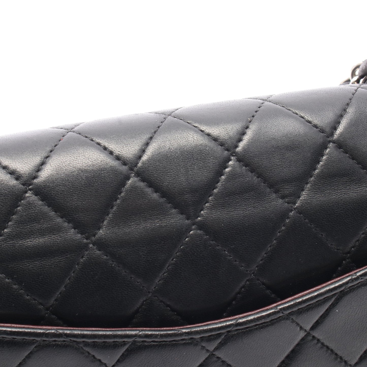 マトラッセ Wフラップ Wチェーンショルダーバッグ ラムスキン ブラック シルバー金具 シャネル バッグ CHANEL