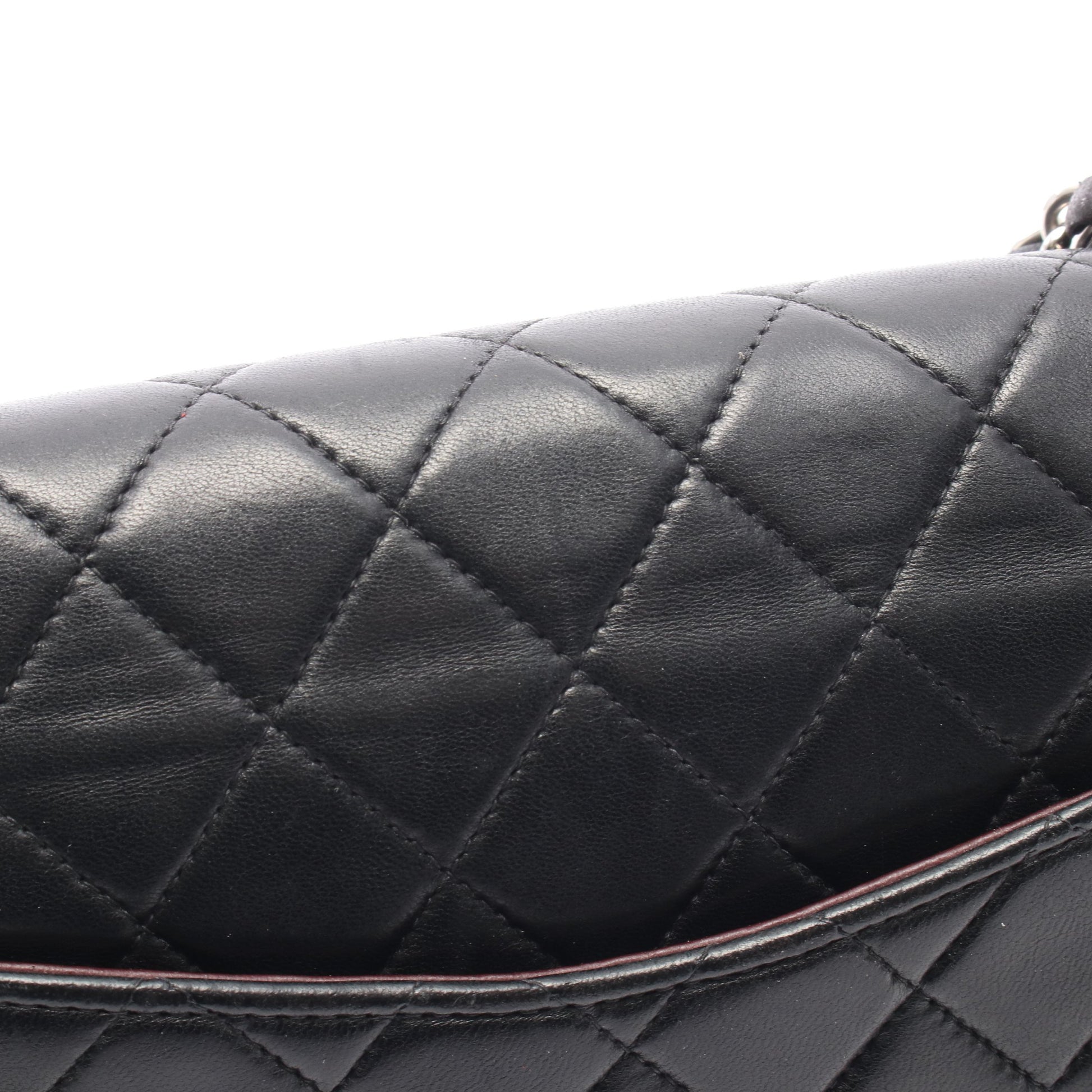 マトラッセ Wフラップ Wチェーンショルダーバッグ ラムスキン ブラック シルバー金具 シャネル バッグ CHANEL