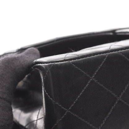 マトラッセ Wフラップ Wチェーンショルダーバッグ ラムスキン ブラック ゴールド金具 シャネル バッグ CHANEL