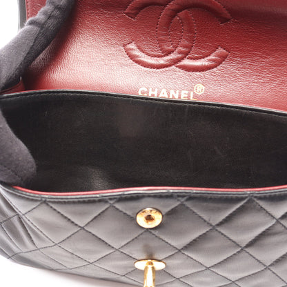マトラッセ Wフラップ Wチェーンショルダーバッグ ラムスキン ブラック ゴールド金具 シャネル バッグ CHANEL
