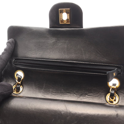 マトラッセ Wフラップ Wチェーンショルダーバッグ ラムスキン ブラック ゴールド金具 シャネル バッグ CHANEL