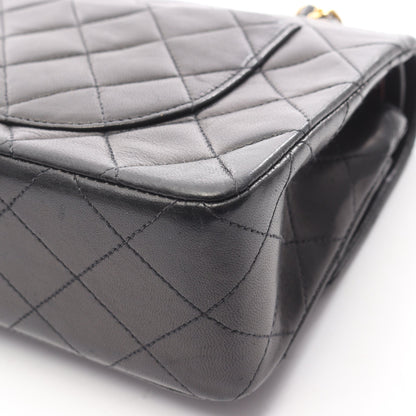 マトラッセ Wフラップ Wチェーンショルダーバッグ ラムスキン ブラック ゴールド金具 シャネル バッグ CHANEL