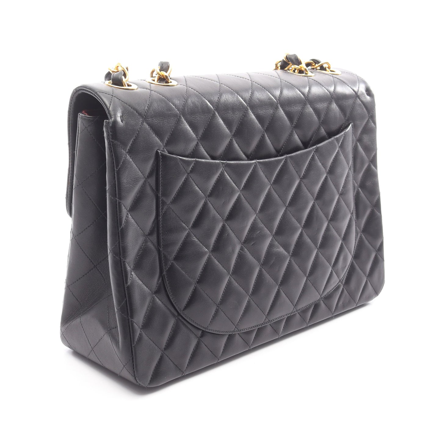 デカマトラッセ34 Wチェーンショルダーバッグ ラムスキン ブラック ゴールド金具 シャネル バッグ CHANEL