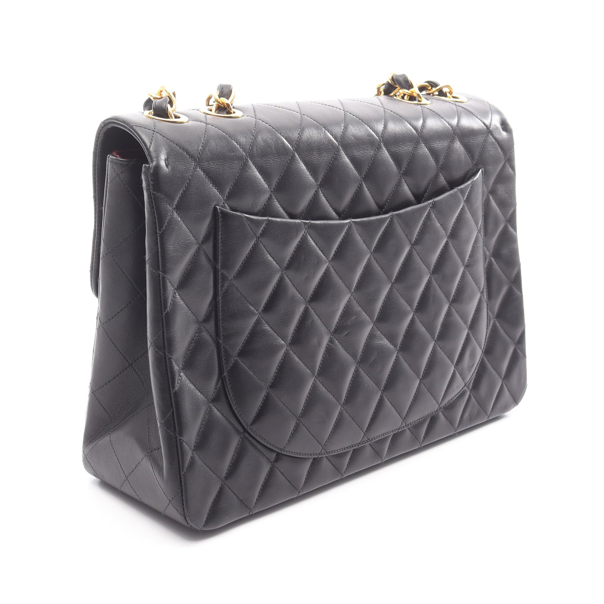 デカマトラッセ34 Wチェーンショルダーバッグ ラムスキン ブラック ゴールド金具 シャネル バッグ CHANEL