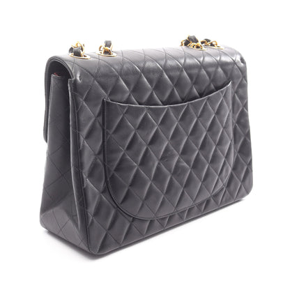 デカマトラッセ34 Wチェーンショルダーバッグ ラムスキン ブラック ゴールド金具 シャネル バッグ CHANEL