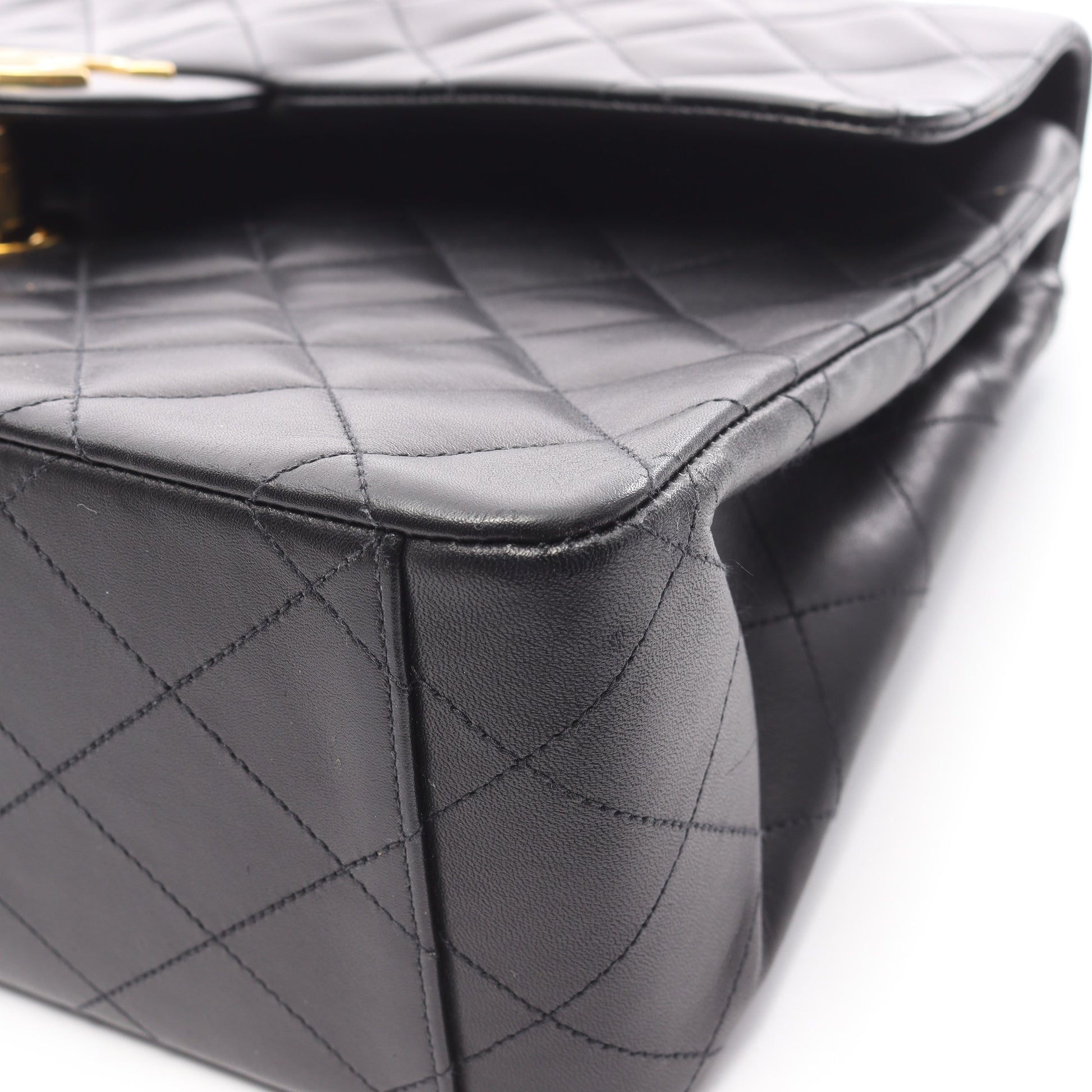 デカマトラッセ34 Wチェーンショルダーバッグ ラムスキン ブラック ゴールド金具 シャネル バッグ CHANEL
