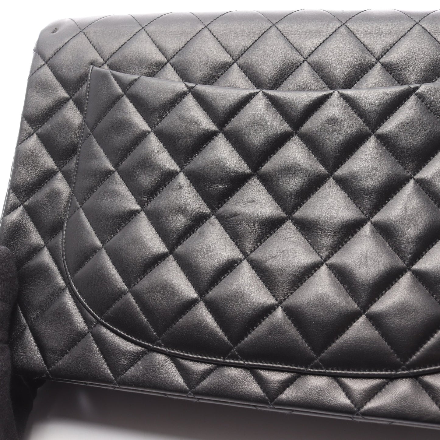 デカマトラッセ34 Wチェーンショルダーバッグ ラムスキン ブラック ゴールド金具 シャネル バッグ CHANEL