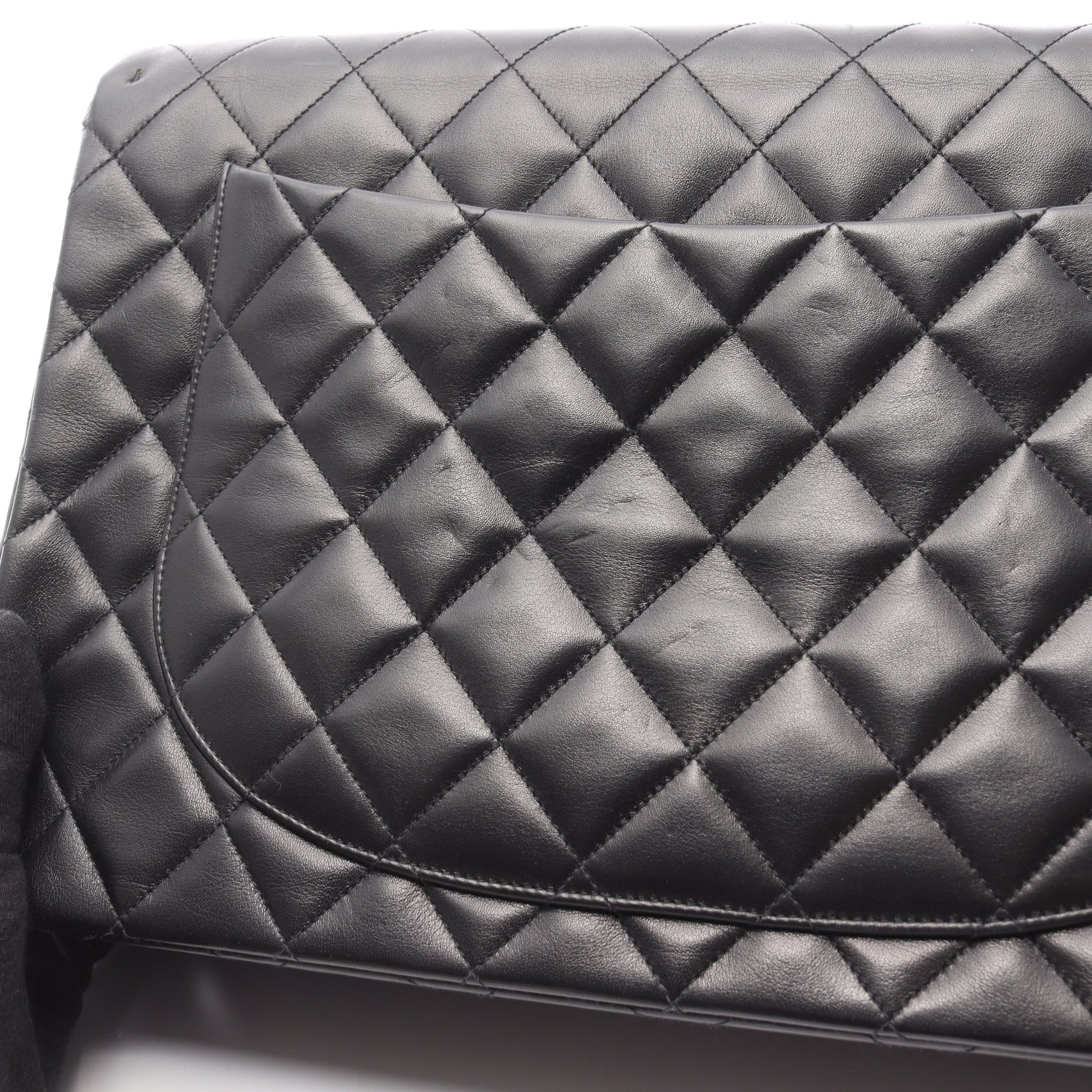 デカマトラッセ34 Wチェーンショルダーバッグ ラムスキン ブラック ゴールド金具 シャネル バッグ CHANEL
