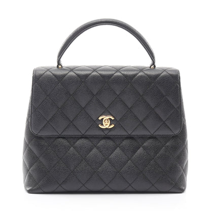 マトラッセ ハンドバッグ キャビアスキン ブラック ゴールド金具 シャネル バッグ CHANEL