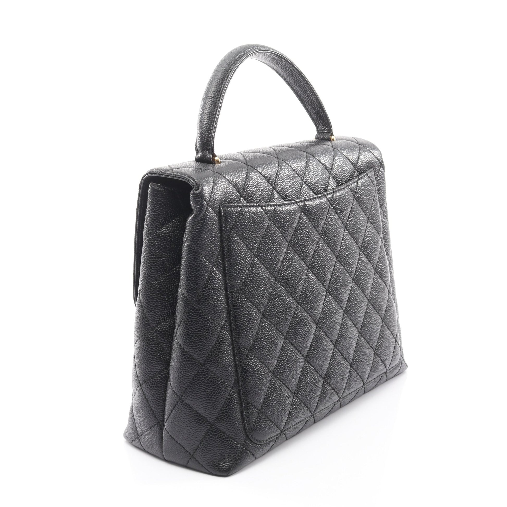 マトラッセ ハンドバッグ キャビアスキン ブラック ゴールド金具 シャネル バッグ CHANEL