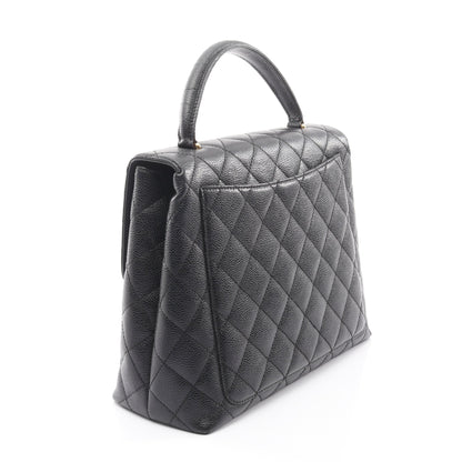 マトラッセ ハンドバッグ キャビアスキン ブラック ゴールド金具 シャネル バッグ CHANEL