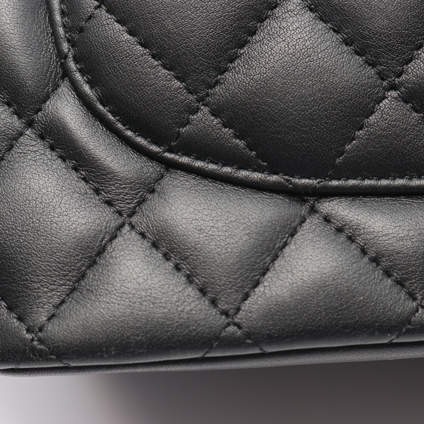 カンボンライン ラージ ショルダーバッグ トートバッグ レザー エナメルレザー ブラック シルバー金具 シャネル バッグ CHANEL