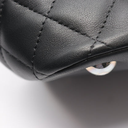 カンボンライン ラージ ショルダーバッグ トートバッグ レザー エナメルレザー ブラック シルバー金具 シャネル バッグ CHANEL