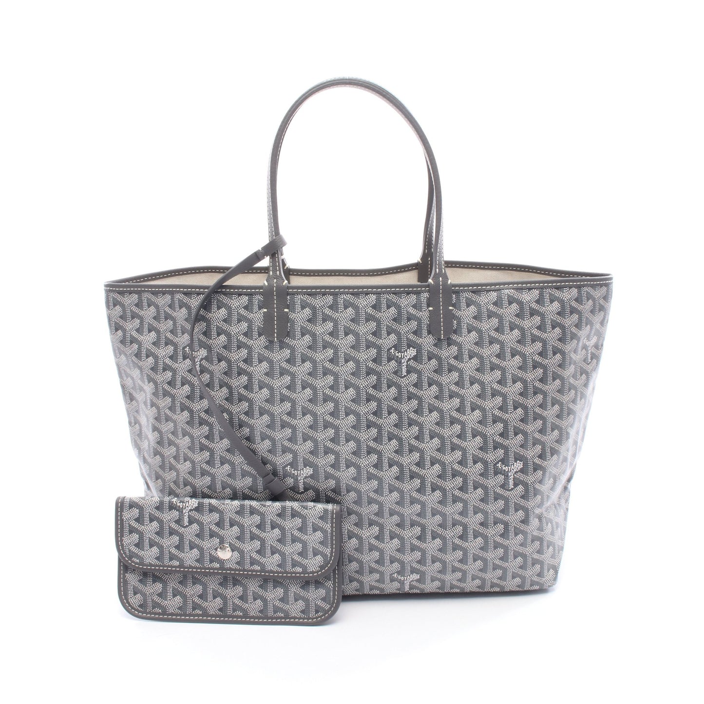 サンルイPM ハンドバッグ トートバッグ コーティングキャンバス レザー グレー ホワイト ゴヤール バッグ GOYARD