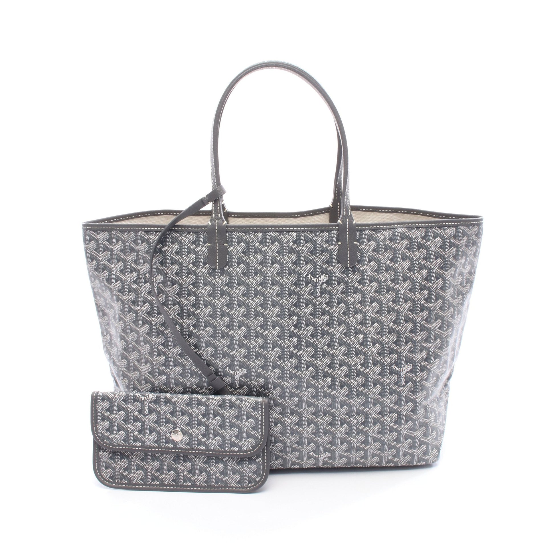 サンルイPM ハンドバッグ トートバッグ コーティングキャンバス レザー グレー ホワイト ゴヤール バッグ GOYARD