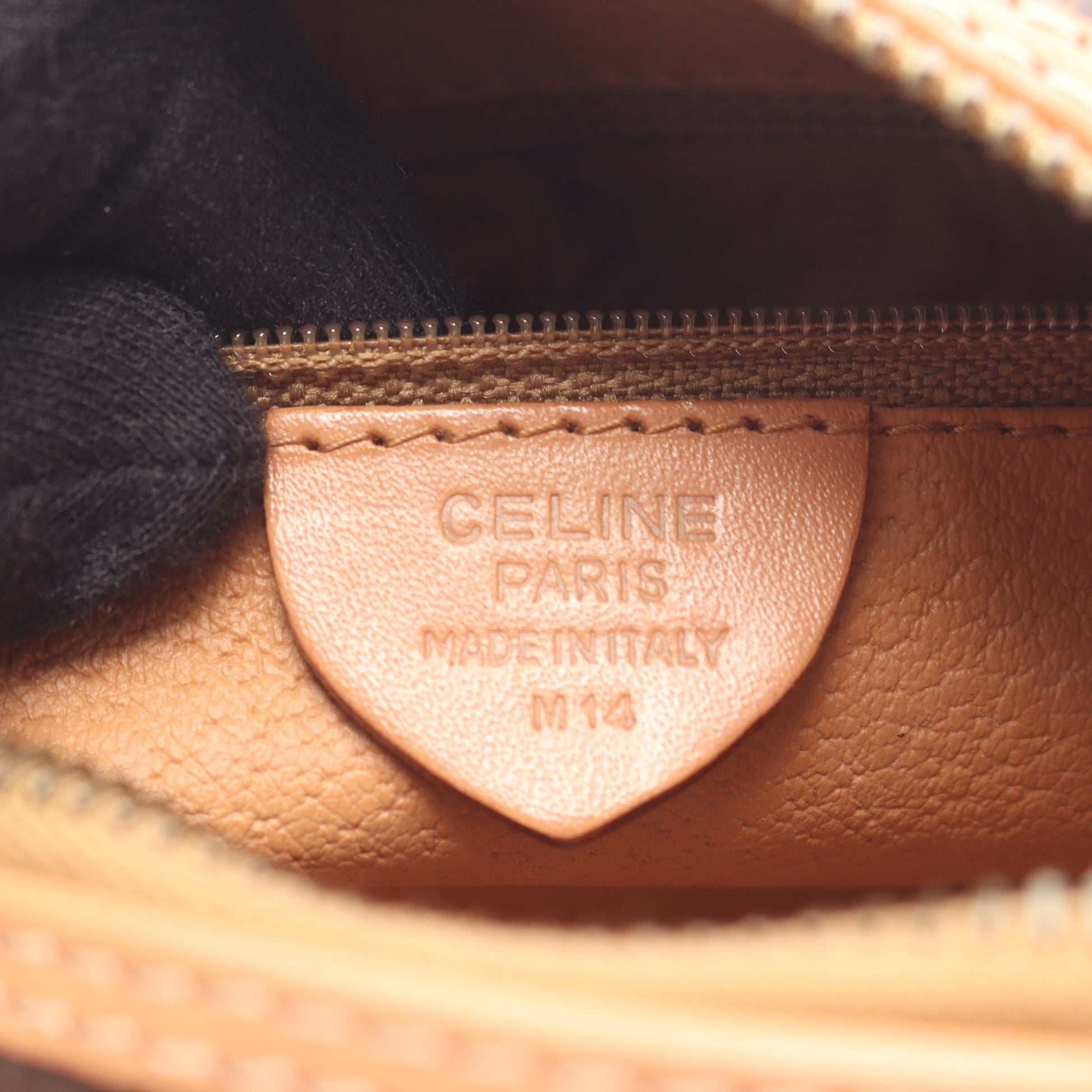 マカダム ショルダーバッグ PVC レザー ダークブラウン ライトブラウン セリーヌ バッグ CELINE