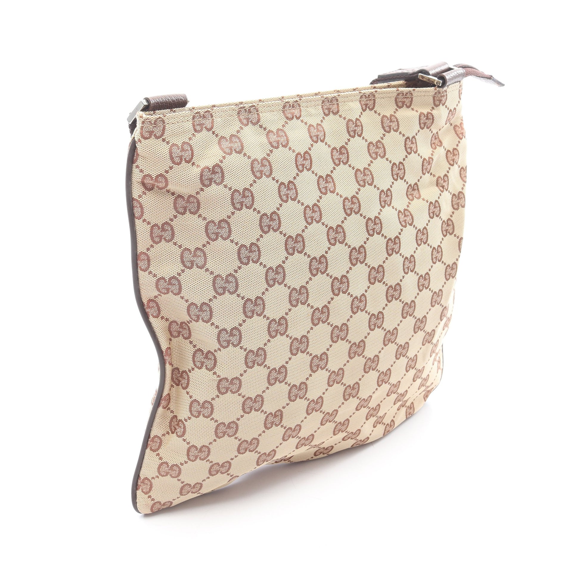 GG柄 ショルダーバッグ ナイロンキャンバス レザー ベージュ ダークブラウン グッチ バッグ GUCCI